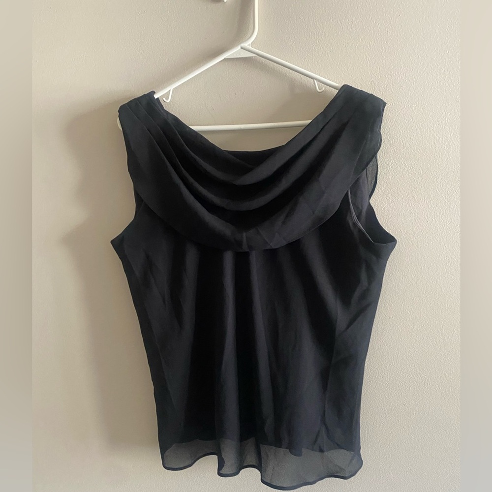 JBS LTD Black Cowel Neck Cocktail Party Blouse USA Size 14W